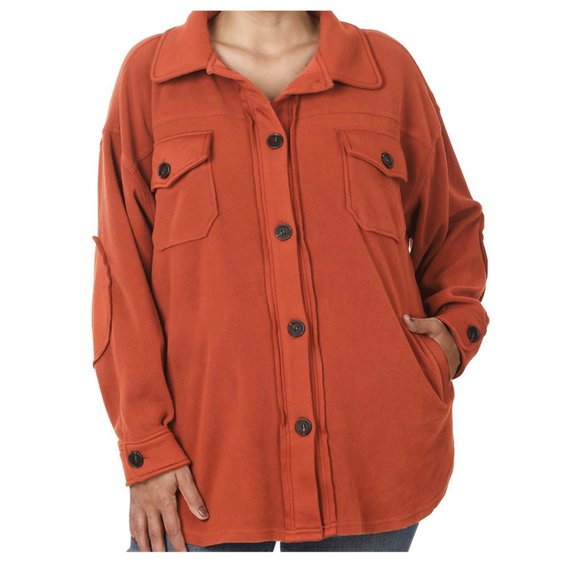 #335 PLUS FLEECE SHACKET - Picture 6 of 14